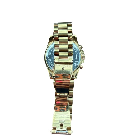 Michael Kors Bradshaw Gold Tone Chronograph Women\'s Oversized Watch-New Battery